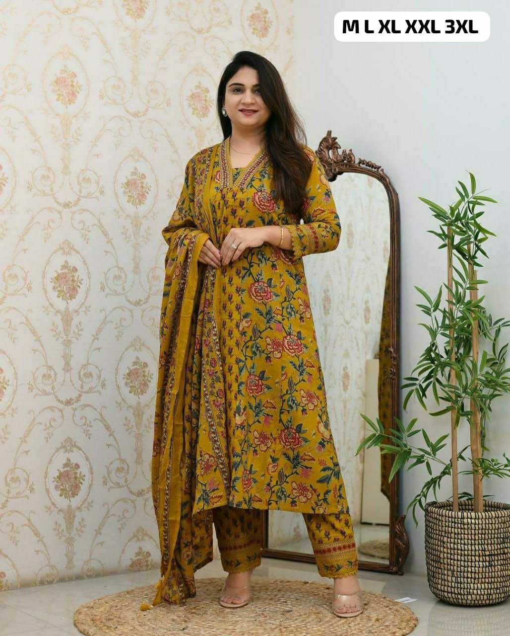 Cotton  Anarkali Suit